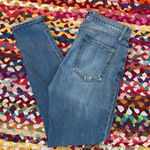 Current/Elliott Current Elliott Distressed Paint Splatter Low Rise Zip Fly Skinny Jeans Photo 1