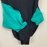Vintage Sandy’s Bay Black Teal Bow Accent Bathing Suit Size L Size L Photo 2