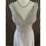 Adrianna Papell pink made of honor bridesmaid dress fancy classy elegant maxi Photo 1