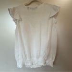 Andrew Marc Marc New York Cream Ruffle Sleeveless 100% Linen  Blouse Photo 5