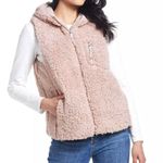 Blush Pink Faux Fur Soft Sherpa Comfy Hooded Vest Size M Photo 1