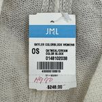 J. McLaughlin  Skyler Wrap NWT $248 Shaw 100% Cashmere OS Tan Stripe Colorblock‎ Photo 4
