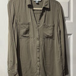 Old Navy Olive Green Button-Up Shirt Photo 0