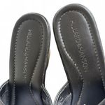 American Vintage 90'S‎ VTG. BLACK LEATHER CHUNKY HILLARD & HANSEN WEDGE SANDALS SIZE 8. Photo 4