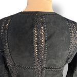 Vintage Scully Black Suede Leather Crochet Lace Jacket Western Boho Cowgirl 12 Photo 6