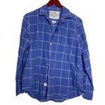 Frank & Eileen  Eileen Woven Button Up in Blue plaid Windowpane Sz S Photo 1