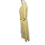 Ganni Sunflower Polkadot Crepe Wrap Dress Yellow Pippa Middleton size 36 / S / 4 Photo 11