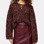 Topshop Chevron Cropped Sweater Pullover Blouse Photo 0