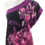 Bebe  One Shoulder Silk Multicolor Blouse Photo 4