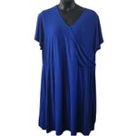 Susan Graver Royal Blue Women’s 3X Dress Faux Wrap NWOT Elegant Photo 1