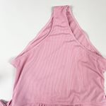 Pink Ribbed Belted Swimsuit Womens Large Surplice Top Beachy Summer Feminine Photo 4