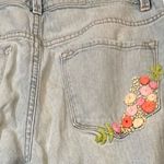 BDG Urban Outfitters Mom Jeans 30W High Rise Light Wash Embroidered Floral Photo 1
