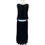 Gracia Black Cocktail Dress Medium Minimalist Cutout Pleated Sheer LBD Adjustable Photo 4