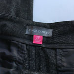 Vince Camuto  Black Shimmery‎ Faux Leather Strip Dress Pants, Size 2P Petite Work Photo 1