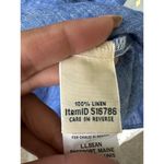 L.L.Bean 100% Linen Scoop Neck Open Chest Pocket Pull Over Tunic Blouse L Photo 5