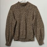 Abercrombie & Fitch  Leopard Puff Sleeve mock neck Sweatshirt XS Photo 0
