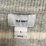 Old Navy  Gray White Striped Shimmer Sparkle Split Hem Ribbed Sweater size S Photo 2