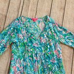 Lilly Pulitzer Azita Tunic Dress Blue Ibiza Floral Print Size Small Beach Travel Photo 3
