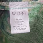 Saloni Riya B Dress in Zinnia River US 2 / UK 6 NEW Green Belted White Photo 8