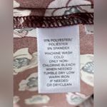 Loft  Maroon Floral Long Sleeve Dress with Deep V Back – Size 4 Photo 6