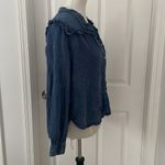 Jane and Delancey  Ruffled Denim Button Down Long Sleeve Shirt Photo 2