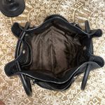 Cole Haan Large Black Pebbled Leather 2 Handle Satchel Shoulder Bag Photo 7