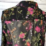 Kut From The Kloth XS Sheer Black Floral Shirt L/S Photo 6