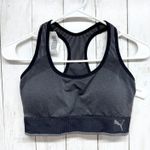 Puma Top Women Size XS Gray Black Halterback Performance Sports Bra Athletic Photo 0