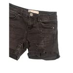 RSQ Jeans Denim Hampton MIDI Cuff Shorts Women's Size 1 Black Short Distressed Photo 2