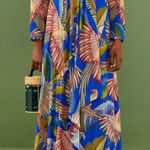 Farm Rio NEW  Blue Macaw Flight Maxi Dress XL Photo 0