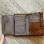 Fossil  Tan Leather Wallet with Gold Accents Photo 5