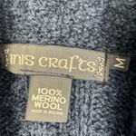 INIS CRAFTS Long Cardigan Sweater Charcoal Gray Merino Wool Irish Fisherman Sz M Size M Photo 1