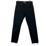 Levi's Levi’s Premium Wedgie High Rise Straight Leg Frayed Hem Black Jeans Women’s 28 Photo 1
