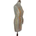 Altar'd State  Dress Small Orange Multi‎ Stripe Front Tie Boho Summer Photo 3