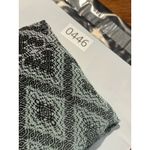 Y2K Teal Flowy Black Top Tank Medium‎ Open Back Shirt Blouse Geometric Pattern Photo 7