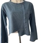 Cloth & Stone Blue Crop Tee Top with Bell Sleeves Photo 3