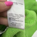 Ganni Size S / M Crew Neck Sweatshirt Oversized Fleece Embroidered Neon Green Photo 13