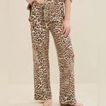 Aerie Real Soft Trouser Pajama / Lounge pants size large leopard & green stripe Photo 2