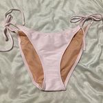 J.Crew String Ribbed Curved Waist Cheeky Swim Bikini Bottom Size M Light Pink Photo 0