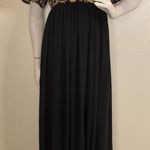 Stevie Hender  Formal Line Maxi Formal Dress Black Color Gold Lace Size L.#89 Photo 1