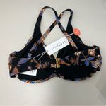 Seafolly  Silk Road Wrap Front F Cup Bikini Top in Black Size 6 NWT Photo 2