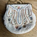Antique 1920s French Micro Bead Embroidered Clam Shell Kiss Lock Art Deco Bag Pink Photo 3