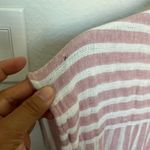 Rails || Angelina Linen Blend Smocked Mini Dress Rose Stripe Pink White Medium Photo 8