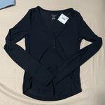 American Eagle Outfitters Black Henley Shirt Photo 0