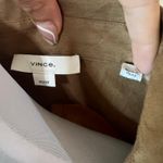 Vince . Linen-blend mini shirt dress in tobacco tan WOMENS XS Photo 7