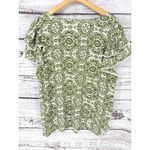 Haute Hippie  Flutter Sleeve Boho Blouse Women's 2X Green Sunburst Crochet Rayon‎ Photo 4
