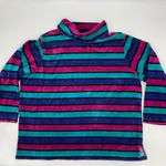 Vintage Sweatshirt Striped Mock Neck Terrycloth Size 2X Top Long Sleeve Women Pink Photo 1