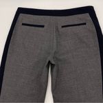 Club Monaco Pants Low Rise Size 00 Gray Black Lamb Leather Wool Tuxedo Stripe Photo 7