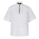 Proenza Schouler Pintuck Pleat Cutout Cotton Poplin Blouse Top short sleeves Photo 9