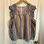 Anthropologie  Maeve Multicolor Striped Blouse size 12 Photo 4